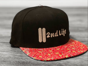 2nd life red and white pattern SnapBack
