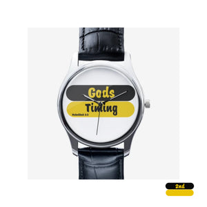 2nd Stripe God's Timing  Black Quartz Watch
